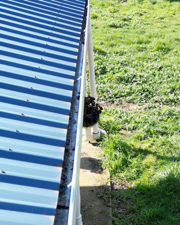 The same gutter after cleaning